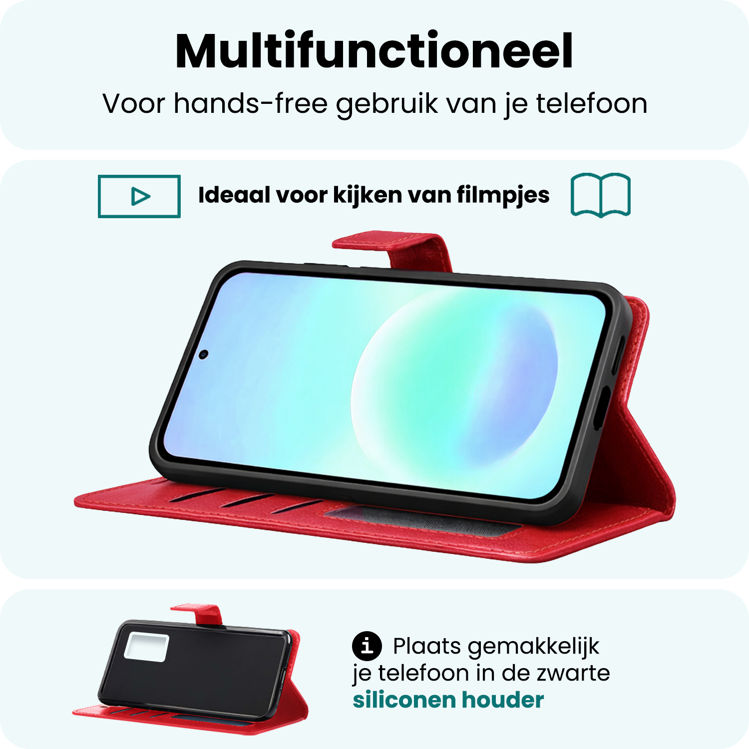 Forterra Forterra Samsung Galaxy A57 Hoesje Bookcase - Rood