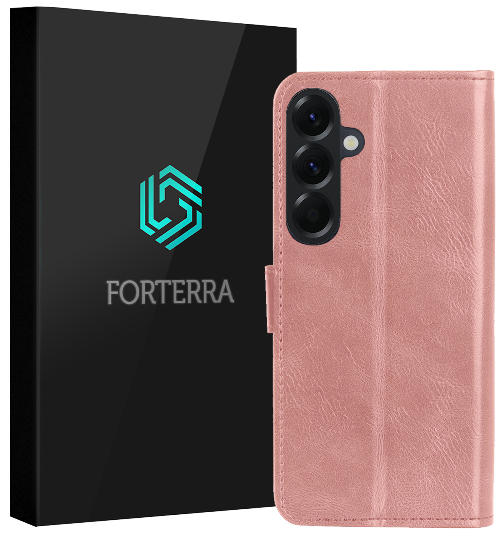 Forterra Forterra Samsung Galaxy A57 Hoesje Bookcase - Rose Goud