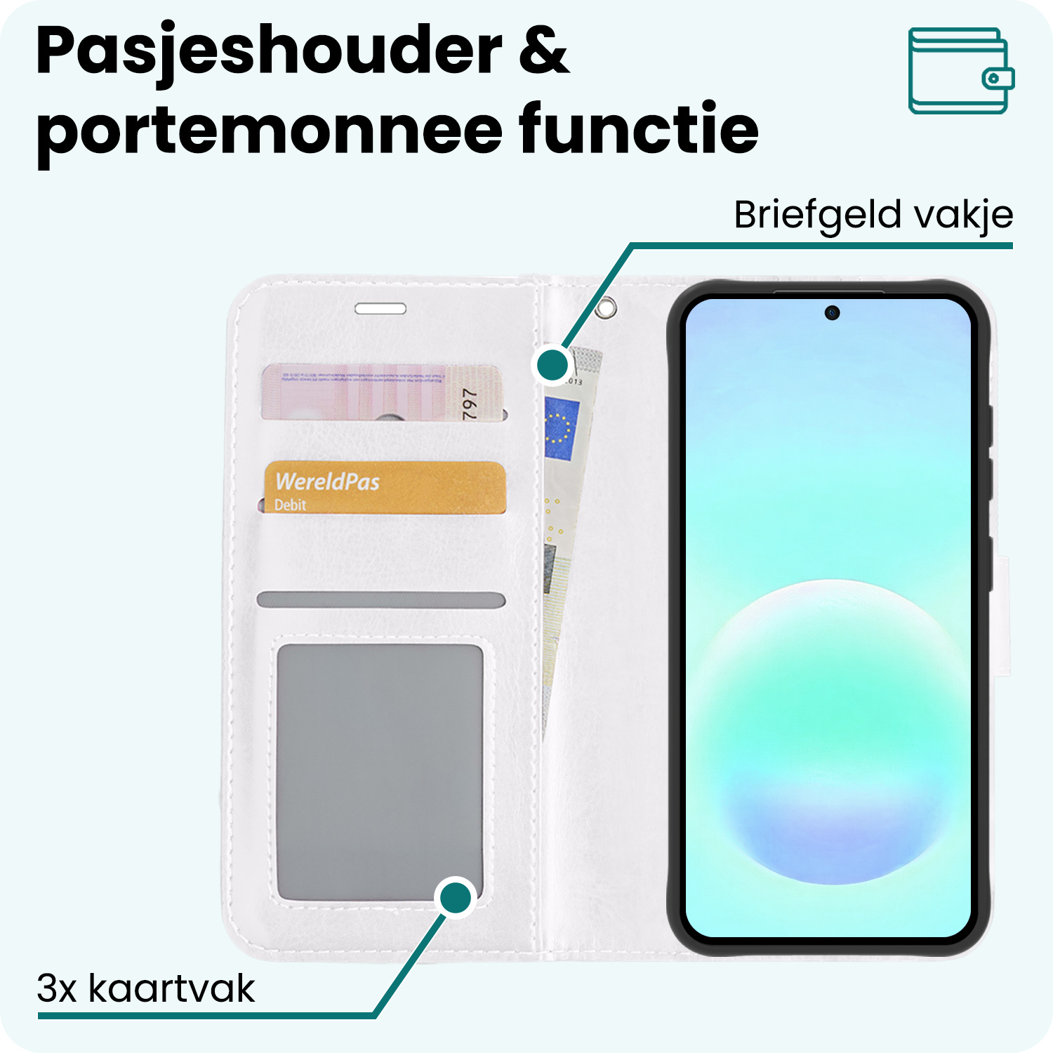 Forterra Forterra Samsung Galaxy A57 Hoesje Bookcase - Wit