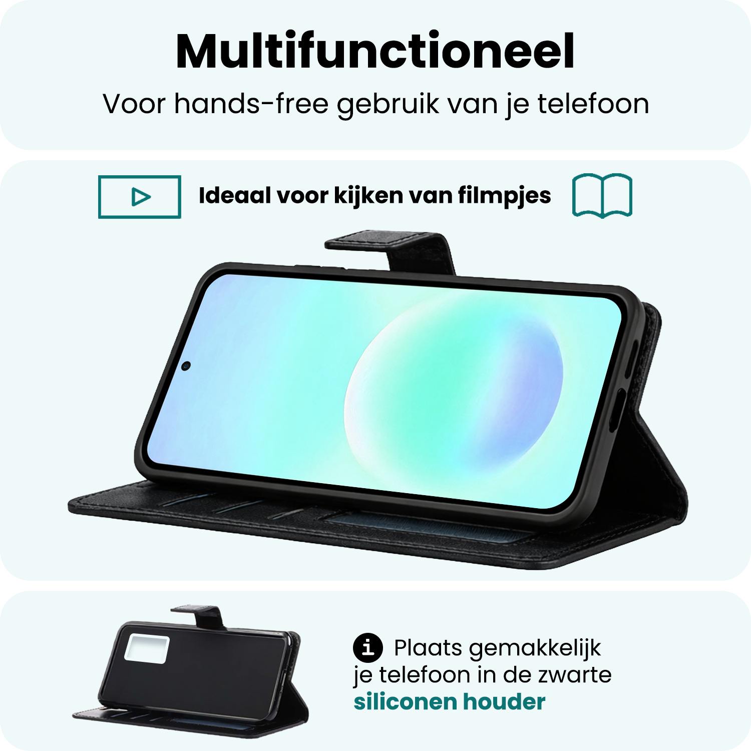 Forterra Forterra Samsung Galaxy A57 Hoesje Bookcase - Zwart