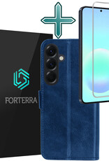 Forterra Forterra Samsung Galaxy A57 Hoesje Bookcase Met Screenprotector - Donkerblauw