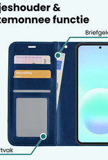 Forterra Forterra Samsung Galaxy A57 Hoesje Bookcase Met Screenprotector - Donkerblauw