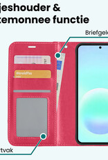 Forterra Forterra Samsung Galaxy A57 Hoesje Bookcase Met Screenprotector - Donkerroze