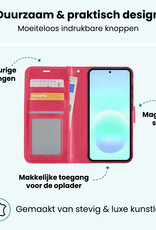 Forterra Forterra Samsung Galaxy A57 Hoesje Bookcase Met Screenprotector - Donkerroze