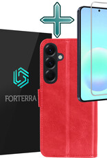 Forterra Forterra Samsung Galaxy A57 Hoesje Bookcase Met Screenprotector - Rood
