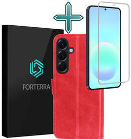 Forterra Forterra Samsung Galaxy A57 Hoesje Bookcase Met Screenprotector - Rood