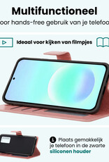Forterra Forterra Samsung Galaxy A57 Hoesje Bookcase Met Screenprotector - Rose Goud
