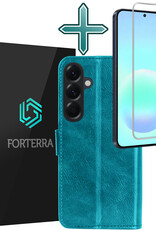 Forterra Forterra Samsung Galaxy A57 Hoesje Bookcase Met Screenprotector - Turquoise