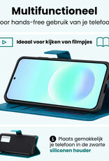 Forterra Forterra Samsung Galaxy A57 Hoesje Bookcase Met Screenprotector - Turquoise