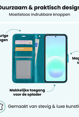 Forterra Forterra Samsung Galaxy A57 Hoesje Bookcase Met Screenprotector - Turquoise