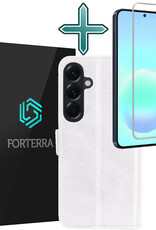 Forterra Forterra Samsung Galaxy A57 Hoesje Bookcase Met Screenprotector - Wit