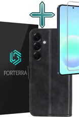 Forterra Forterra Samsung Galaxy A57 Hoesje Bookcase Met Screenprotector - Zwart