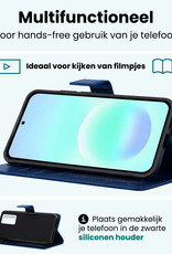 Forterra Forterra Samsung Galaxy A57 Hoesje Bookcase Met 2x Screenprotector - Donkerblauw