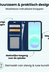 Forterra Forterra Samsung Galaxy A57 Hoesje Bookcase Met 2x Screenprotector - Donkerblauw