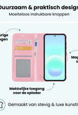 Forterra Forterra Samsung Galaxy A57 Hoesje Bookcase Met 2x Screenprotector - Lichtroze