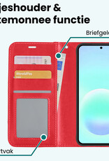 Forterra Forterra Samsung Galaxy A57 Hoesje Bookcase Met 2x Screenprotector - Rood