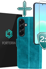 Forterra Forterra Samsung Galaxy A57 Hoesje Bookcase Met 2x Screenprotector - Turquoise