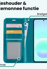 Forterra Forterra Samsung Galaxy A57 Hoesje Bookcase Met 2x Screenprotector - Turquoise