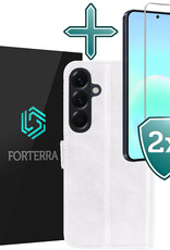 Forterra Forterra Samsung Galaxy A57 Hoesje Bookcase Met 2x Screenprotector - Wit