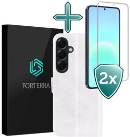 Forterra Forterra Samsung Galaxy A57 Hoesje Bookcase Met 2x Screenprotector - Wit