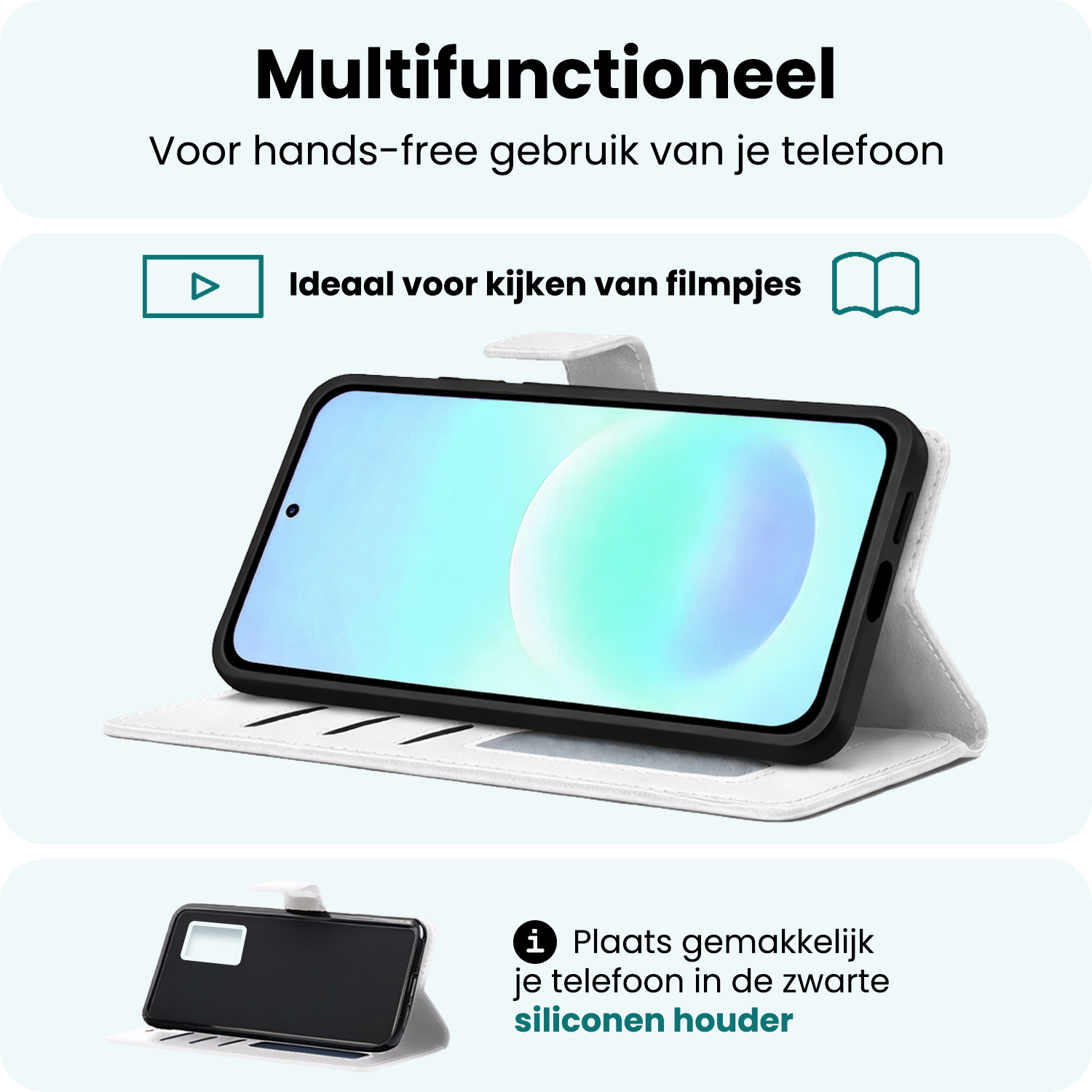 Forterra Forterra Samsung Galaxy A57 Hoesje Bookcase Met 2x Screenprotector - Wit