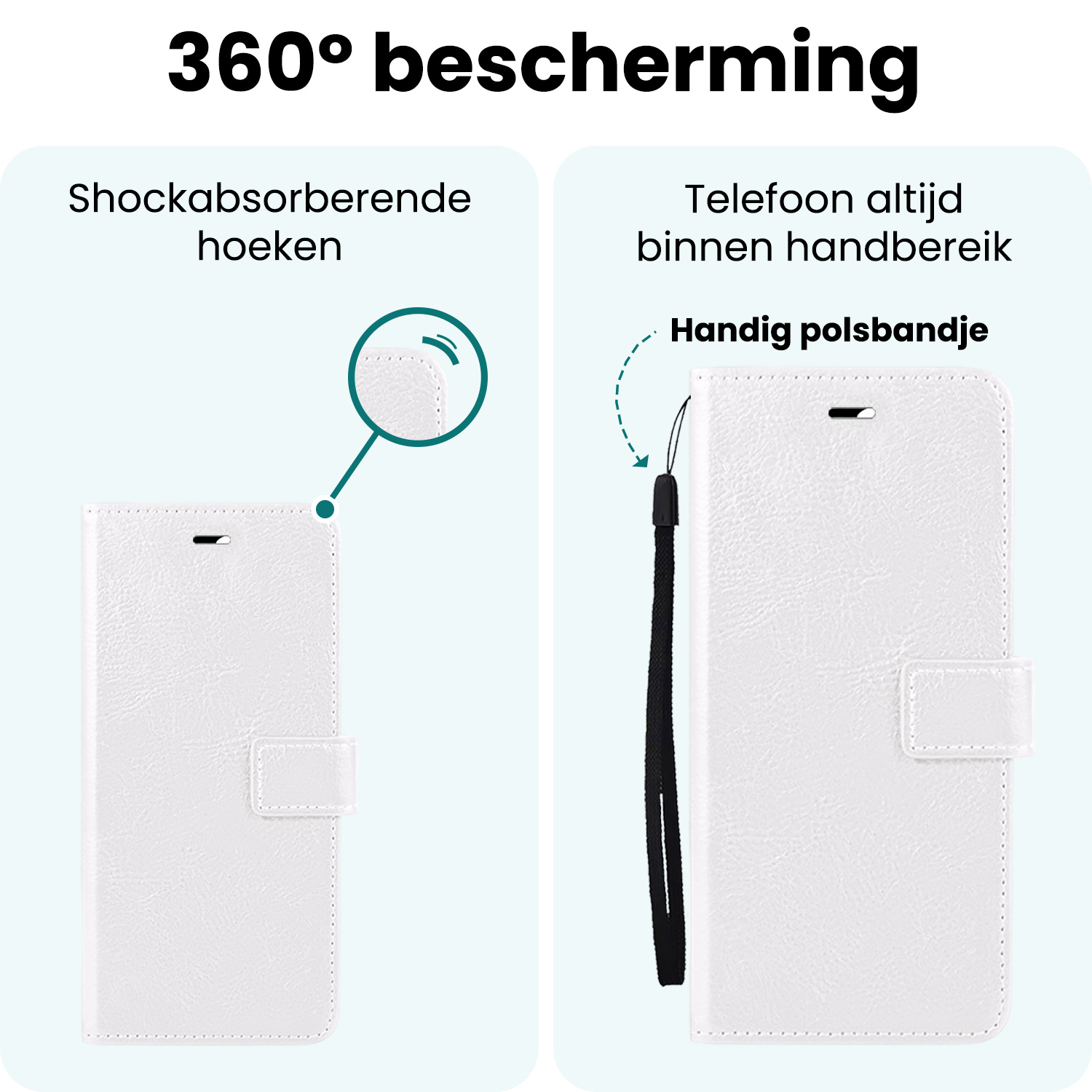Forterra Forterra Samsung Galaxy A57 Hoesje Bookcase Met 2x Screenprotector - Wit