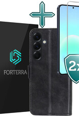 Forterra Forterra Samsung Galaxy A57 Hoesje Bookcase Met 2x Screenprotector - Zwart