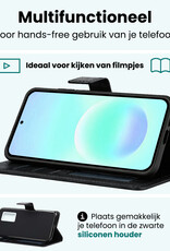 Forterra Forterra Samsung Galaxy A57 Hoesje Bookcase Met 2x Screenprotector - Zwart
