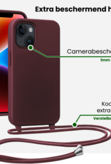 BASEY. BASEY. iPhone 13 Mini Hoesje Met Koord - Aubergine - 2 PACK