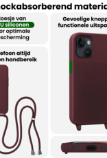BASEY. BASEY. iPhone 13 Mini Hoesje Met Koord - Aubergine - 2 PACK