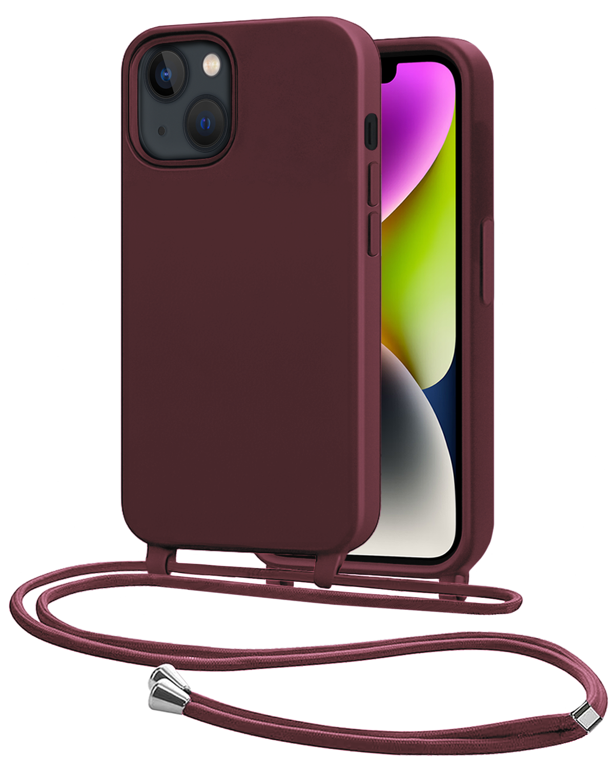 NoXx NoXx iPhone 13 Mini Hoesje Met Koord - Aubergine