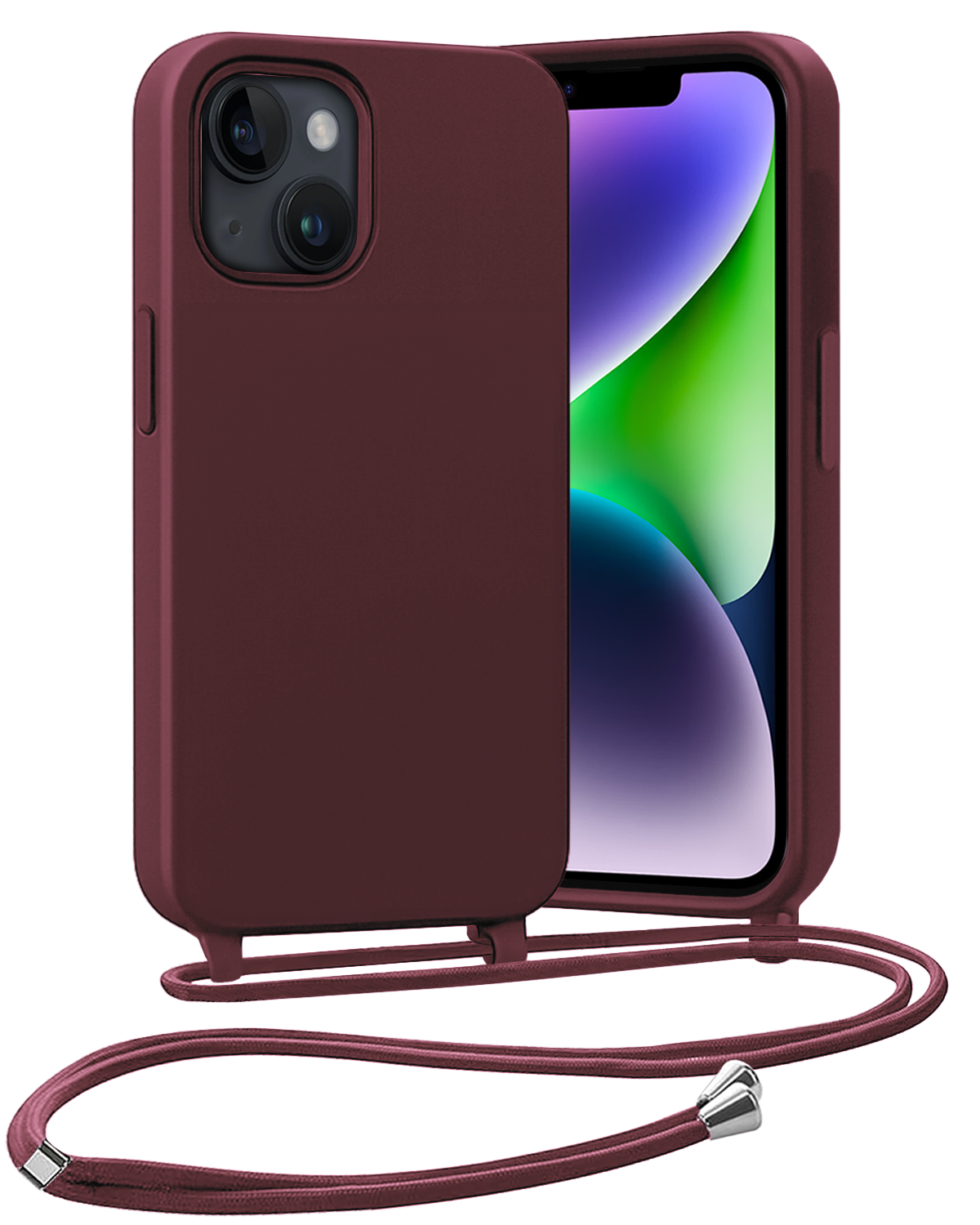 Nomfy Nomfy iPhone 13 Mini Hoesje Met Koord - Aubergine