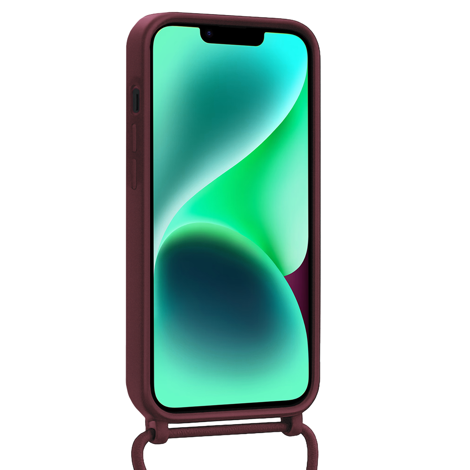 Forterra Forterra iPhone 13 Mini Hoesje Met Koord - Aubergine - 2 PACK