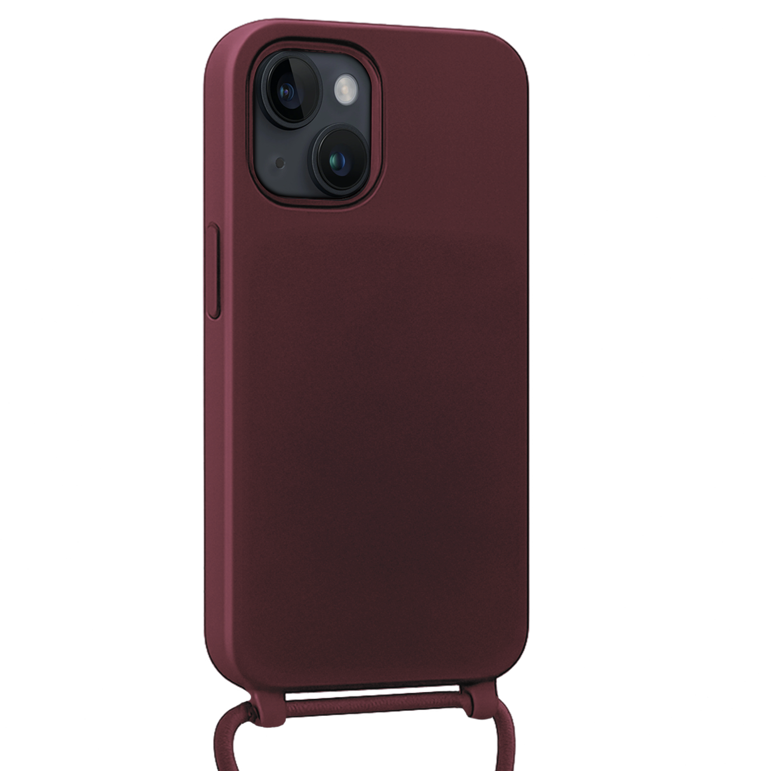 Forterra Forterra iPhone 13 Mini Hoesje Met Koord Met Screenprotector - Aubergine