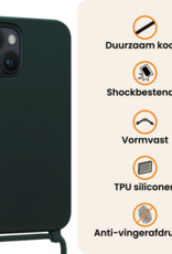 Nomfy Nomfy iPhone 13 Mini Hoesje Met Koord Met Screenprotector - Donkergroen
