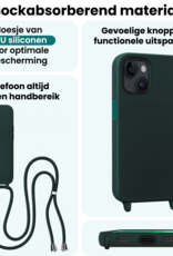 Forterra Forterra iPhone 13 Mini Hoesje Met Koord - Donkergroen - 2 PACK