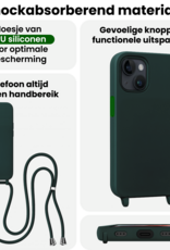 BASEY. BASEY. iPhone 13 Mini Hoesje Met Koord Met Screenprotector - Donkergroen