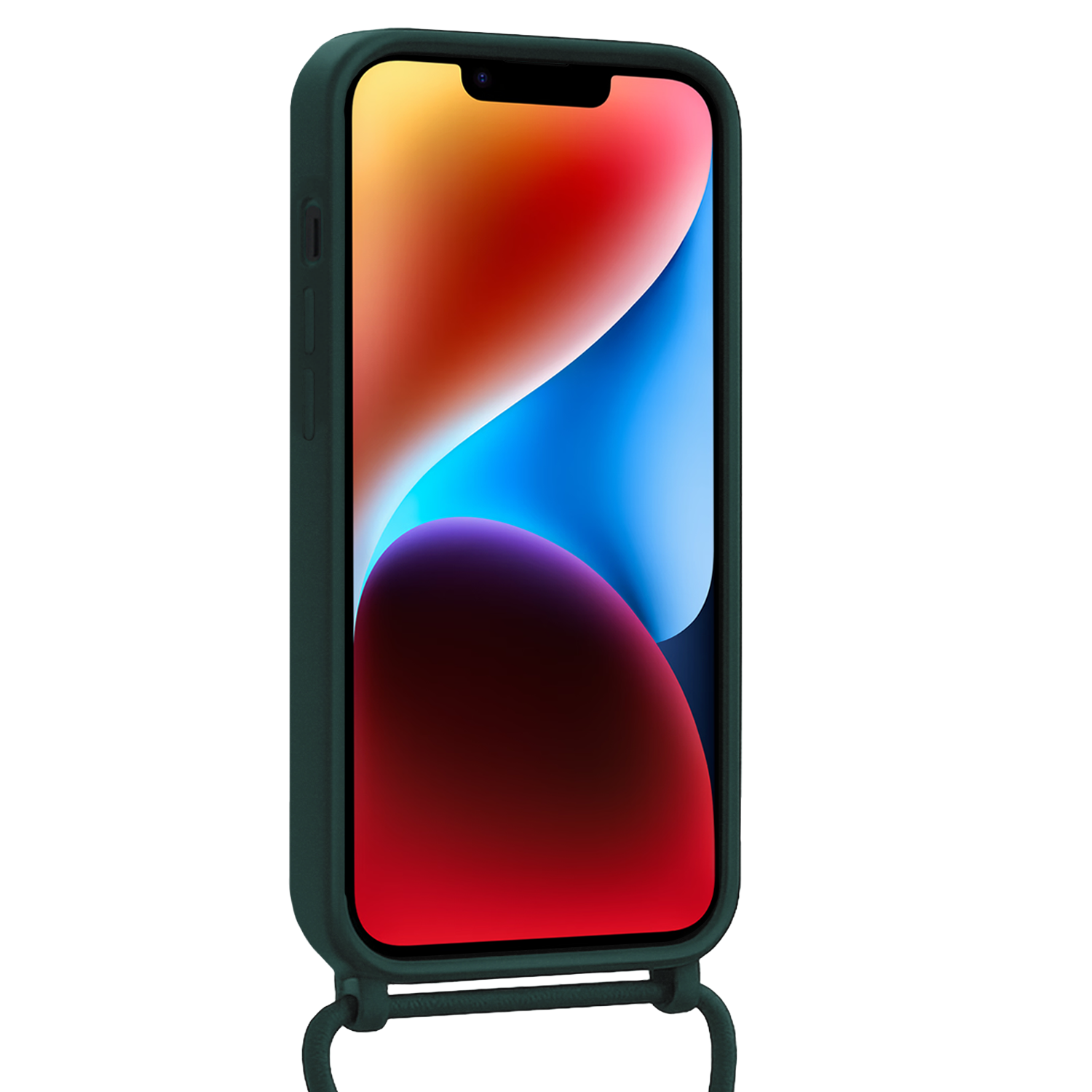 BASEY. BASEY. iPhone 13 Mini Hoesje Met Koord Met Screenprotector - Donkergroen