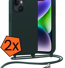 Nomfy Nomfy iPhone 13 Mini Hoesje Met Koord - Donkergroen - 2 PACK