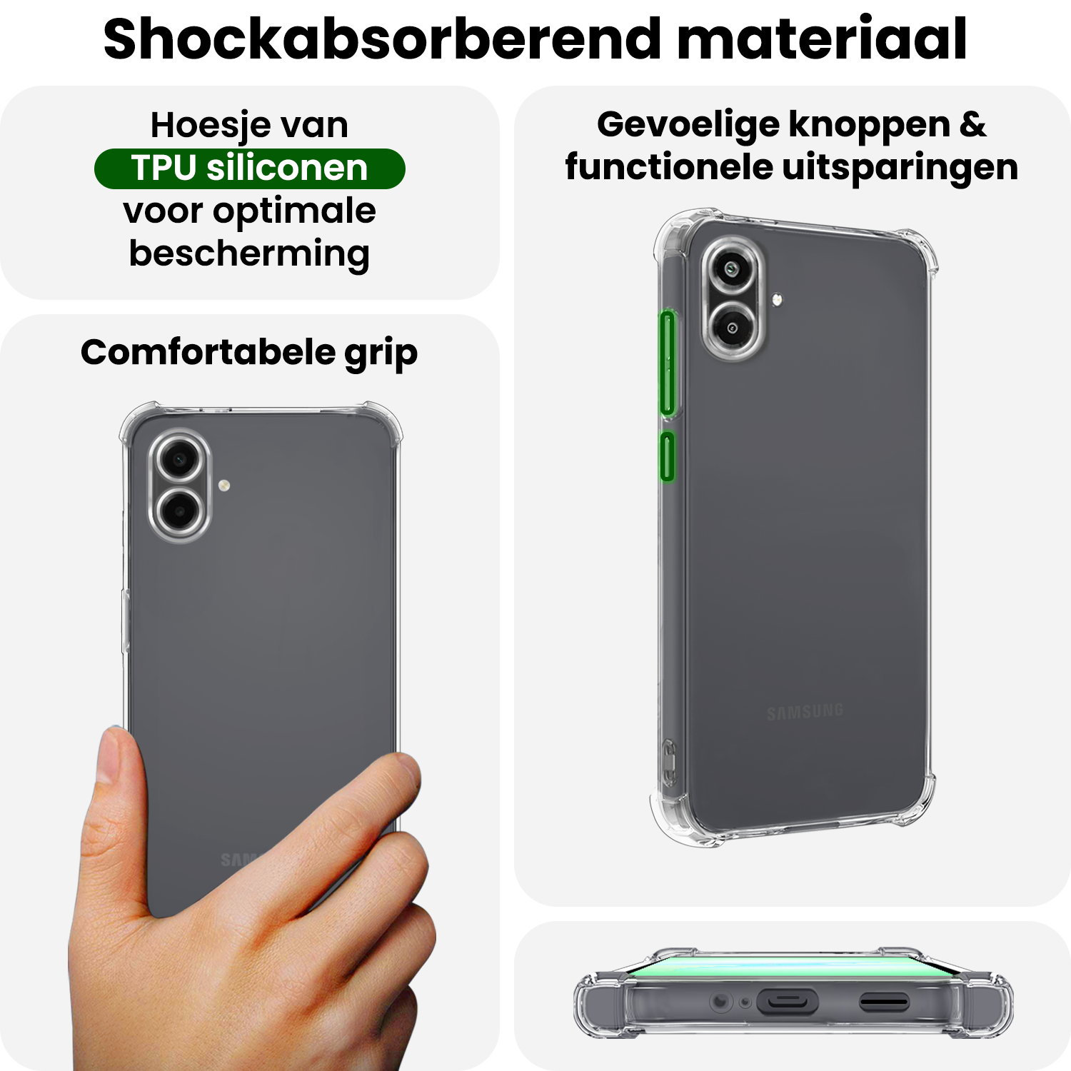 BASEY. BASEY. Samsung Galaxy A07 4G Hoesje Shockproof Met 2x Screenprotector