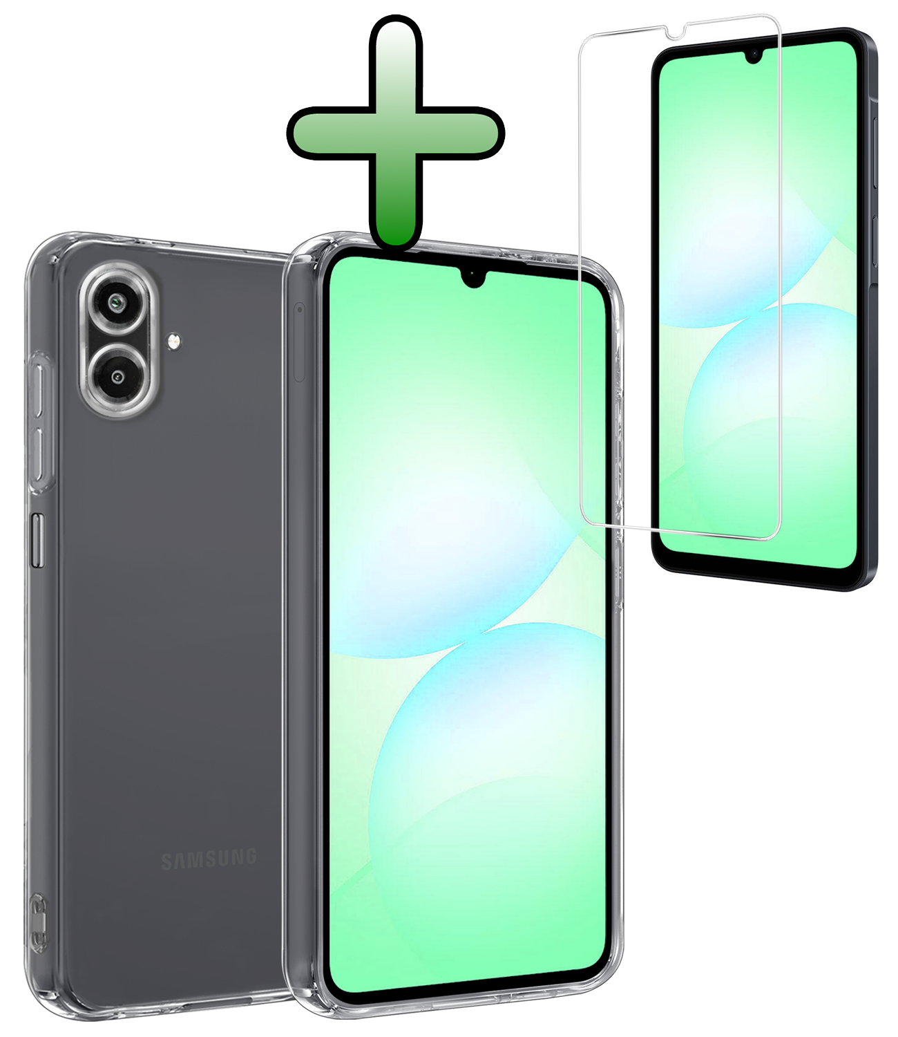 BASEY. BASEY. Samsung Galaxy A07 4G Hoesje Siliconen Met Screenprotector - Transparant