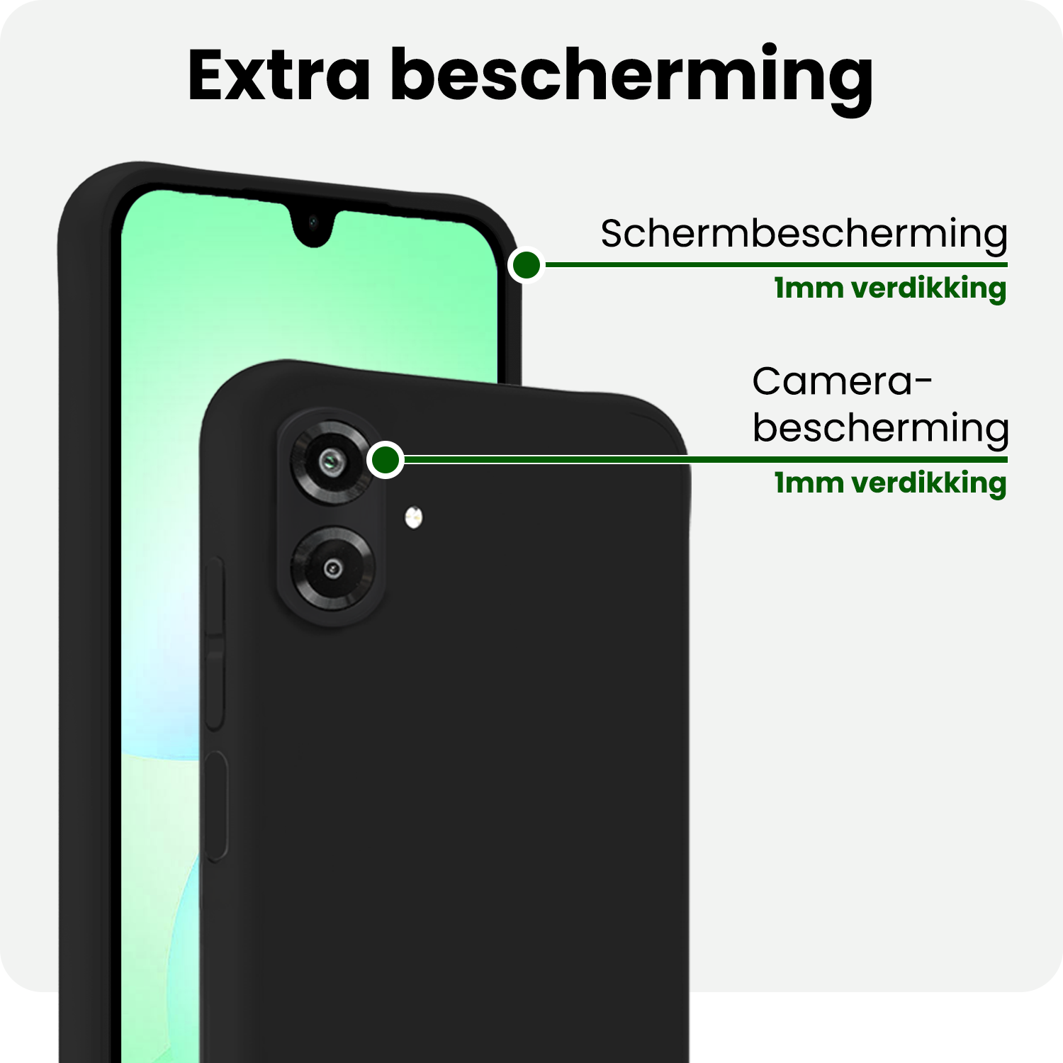 BASEY. BASEY. Samsung Galaxy A07 4G Hoesje Siliconen Met Screenprotector - Zwart