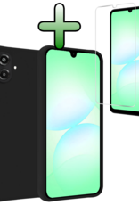 BASEY. BASEY. Samsung Galaxy A07 4G Hoesje Siliconen Met Screenprotector - Zwart