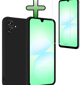 BASEY. BASEY. Samsung Galaxy A07 4G Hoesje Siliconen Met Screenprotector - Zwart