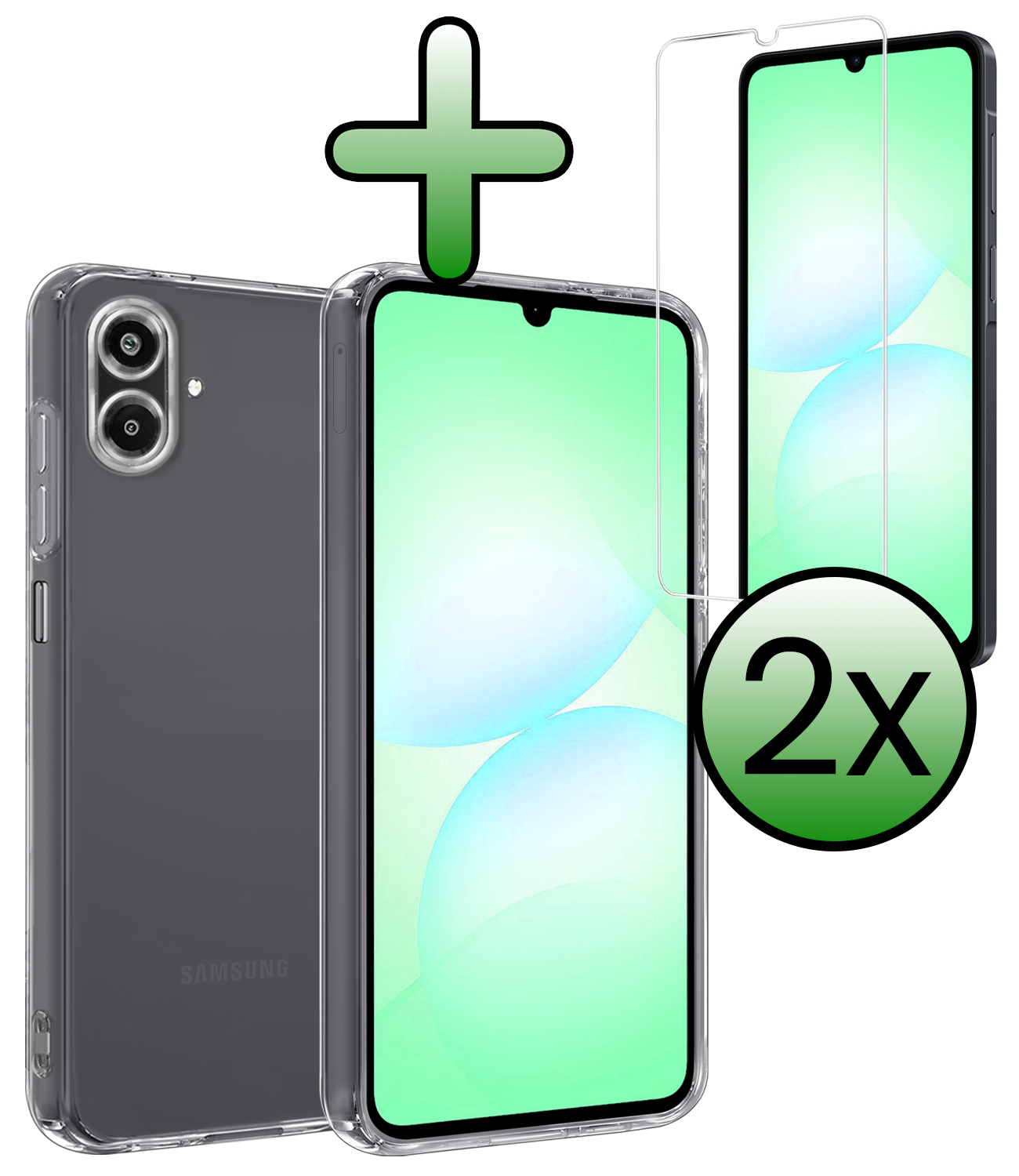 BASEY. BASEY. Samsung Galaxy A07 4G Hoesje Siliconen Met 2x Screenprotector - Transparant