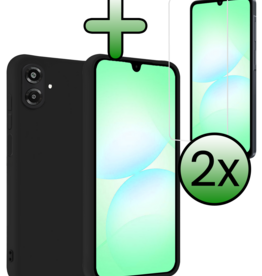 BASEY. BASEY. Samsung Galaxy A07 4G Hoesje Siliconen Met 2x Screenprotector - Zwart