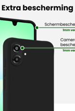 BASEY. BASEY. Samsung Galaxy A07 4G Hoesje Siliconen Met 2x Screenprotector - Zwart
