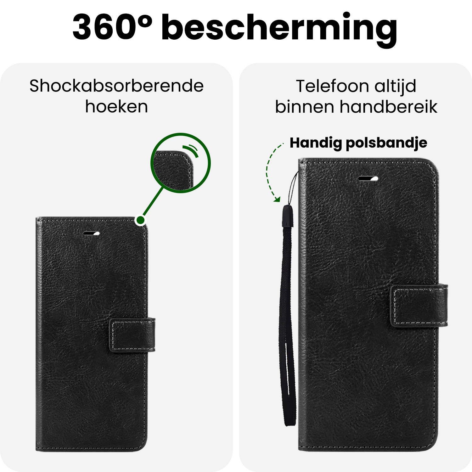 BASEY. BASEY. Samsung Galaxy A07 4G Hoesje Bookcase Met Screenprotector - Zwart