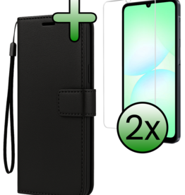 BASEY. BASEY. Samsung Galaxy A07 4G Hoesje Bookcase Met 2x Screenprotector - Zwart