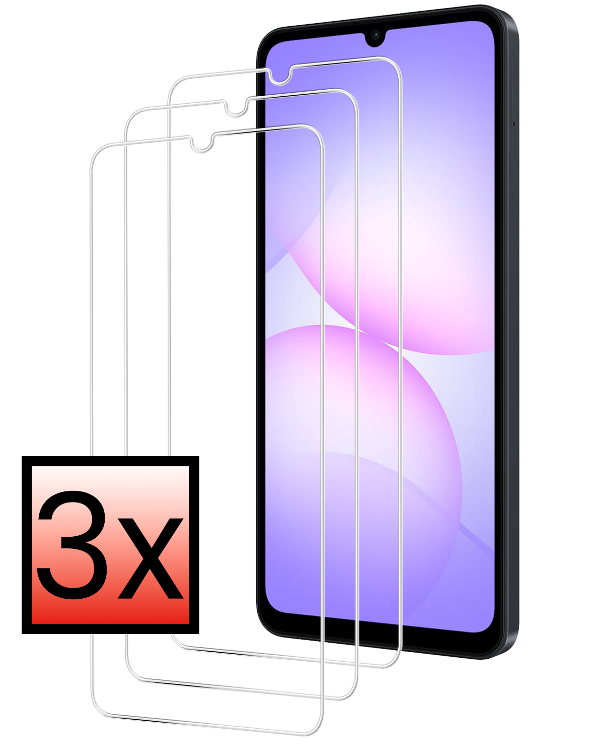 NoXx NoXx Samsung Galaxy A07 4G Screenprotector Glas - 3 PACK